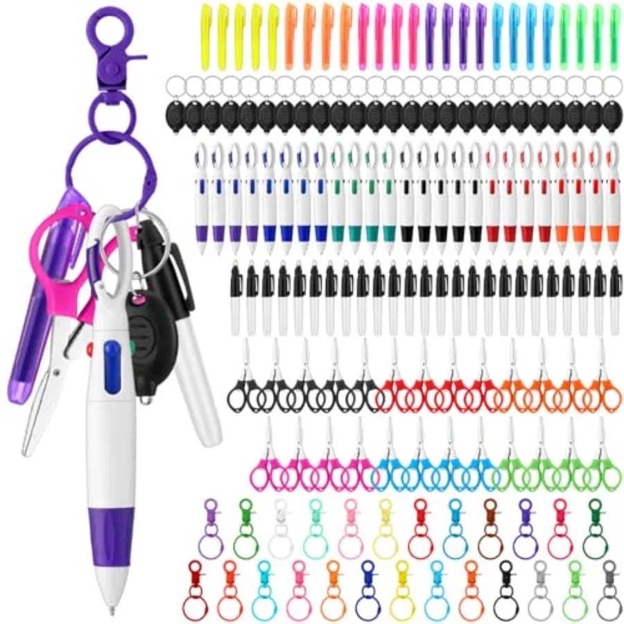 

Набор из 150 ручек для медсестер: мини-маркеры, складные ножницы, выдвижные шариковые ручки, текстовыделители, LED-фонарик для бейджей