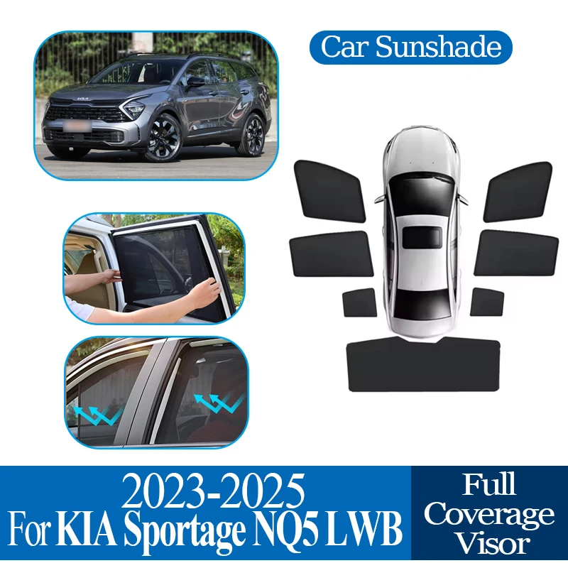 

Для KIA Sportage NQ5 LWB 2023-2025 автомобильный магнитный солнцезащитный козырек с защитой от УФ-лучей, защита конфиденциальности, блокирующий занавес, автоаксессуары