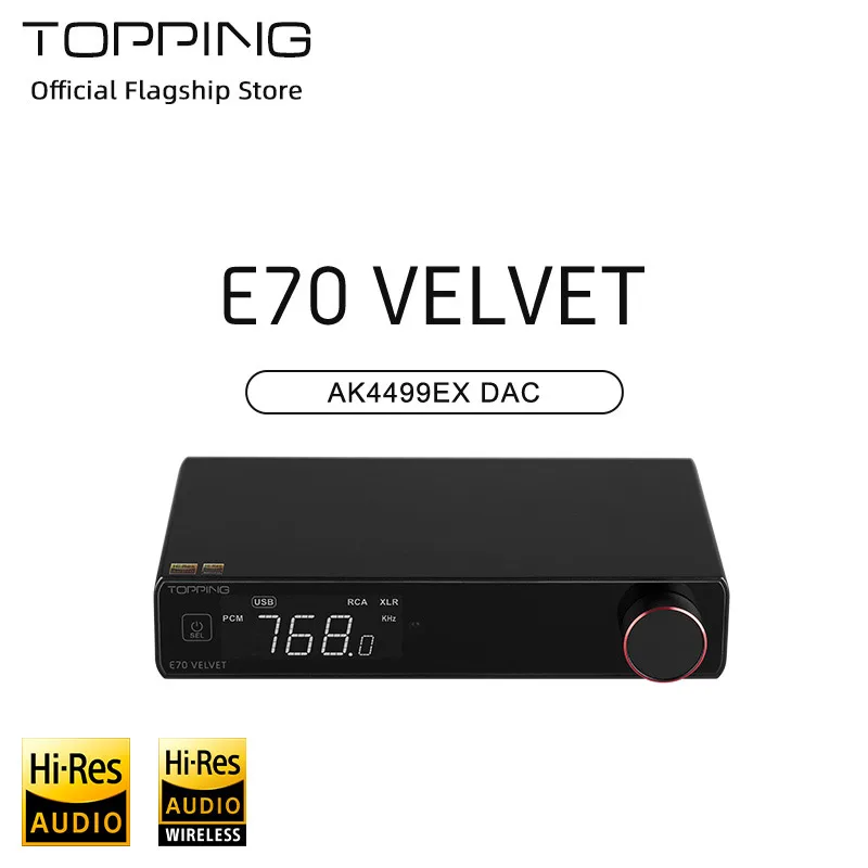 TOPPING E70 VELVET Fever Audio AK4499EX Decoder DAC Bluetooth 5.1