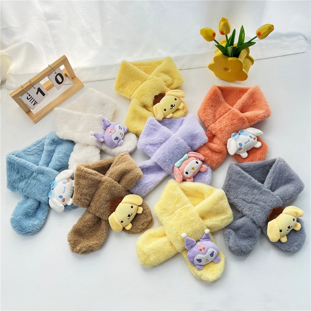 Sanrio Kids Pluche Wrap Nek Warmer Winter Sjaal Kraag Sjaal Hals Warmer Winter Kuromi Sjaal Voor Kinderen Meisjes Jongens