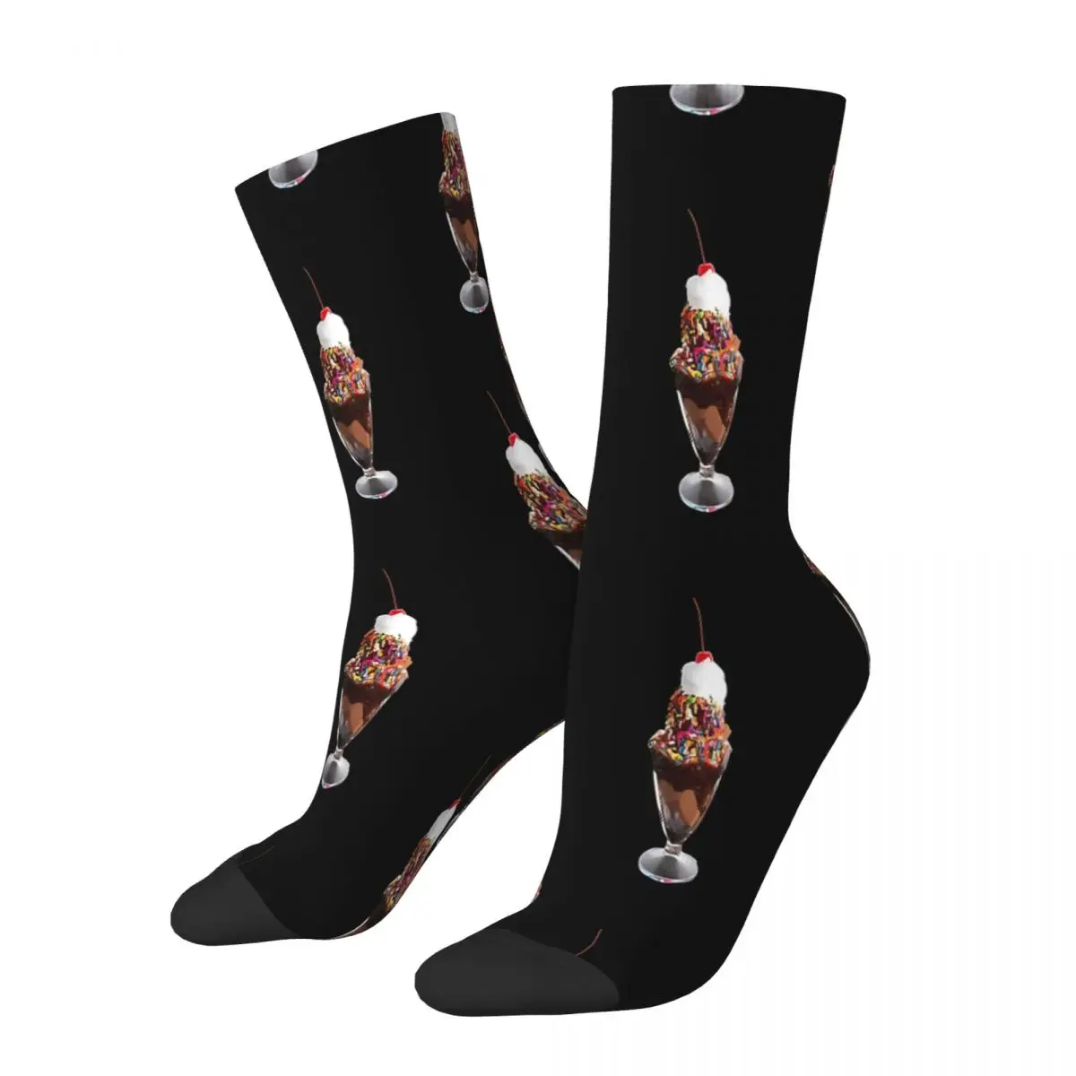 Ice Cream Chocolate Sundae With Sprinkles Dessert Socks Male Mens Women Spring Stockings Harajuku