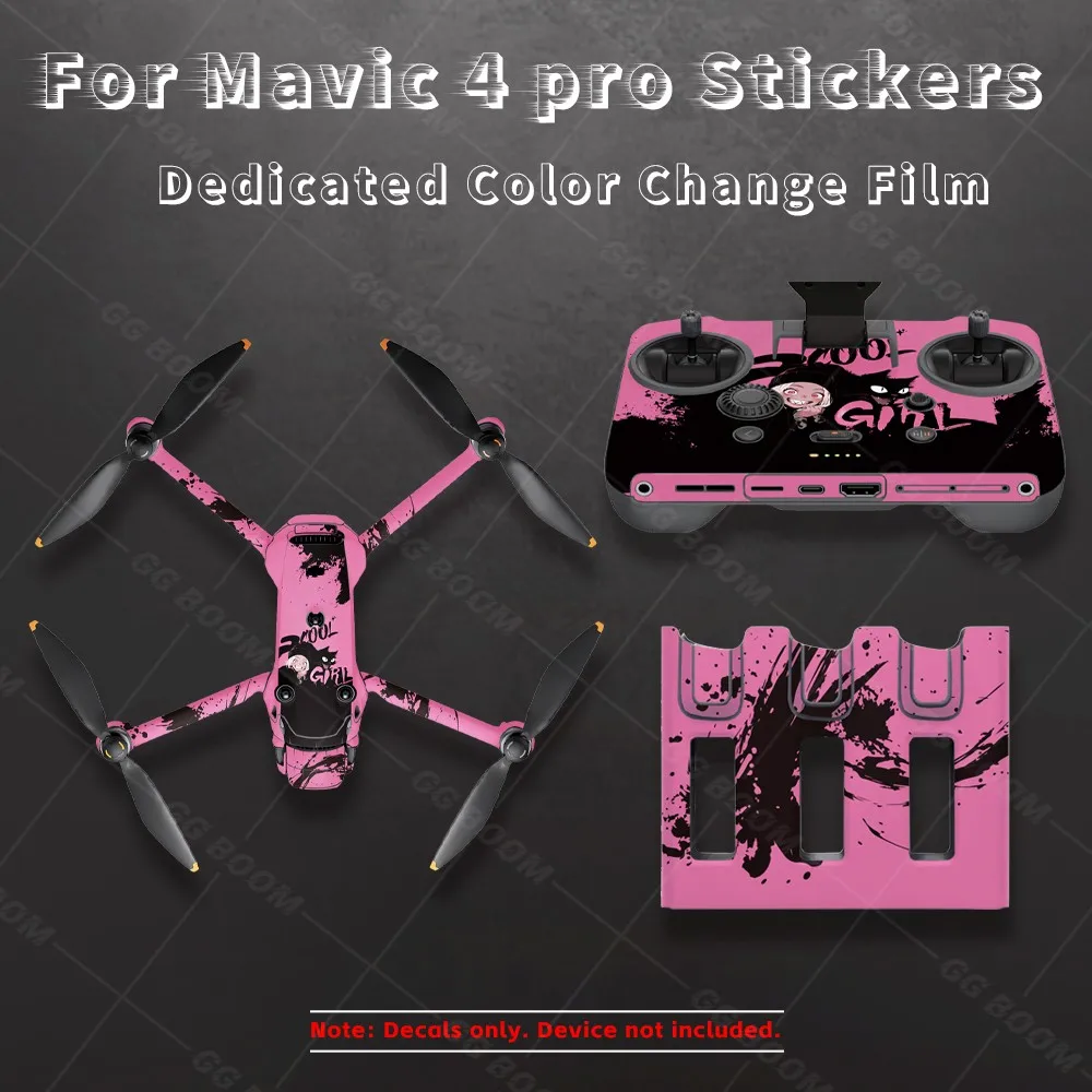 

For MAVIC 4 PRO Full Coverage Body Sticker RC Pro 2 PVC Protective Film Decal Colorful Pattern Anti-Scratch Wrap Decorative
