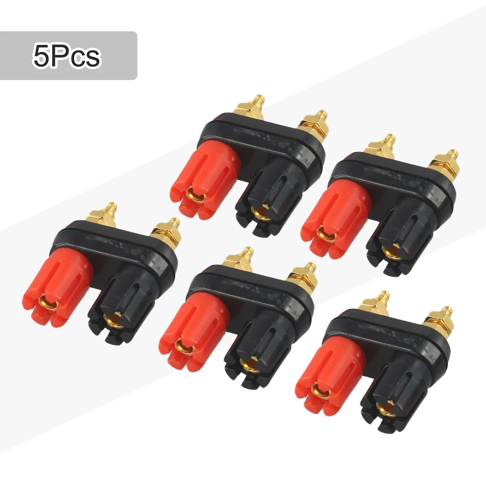 5Pcs 4mm Dual Banana Female Binding Post Panel Mount Socket Connector 2 Way Connector Is Suitable For Various Panel Mount