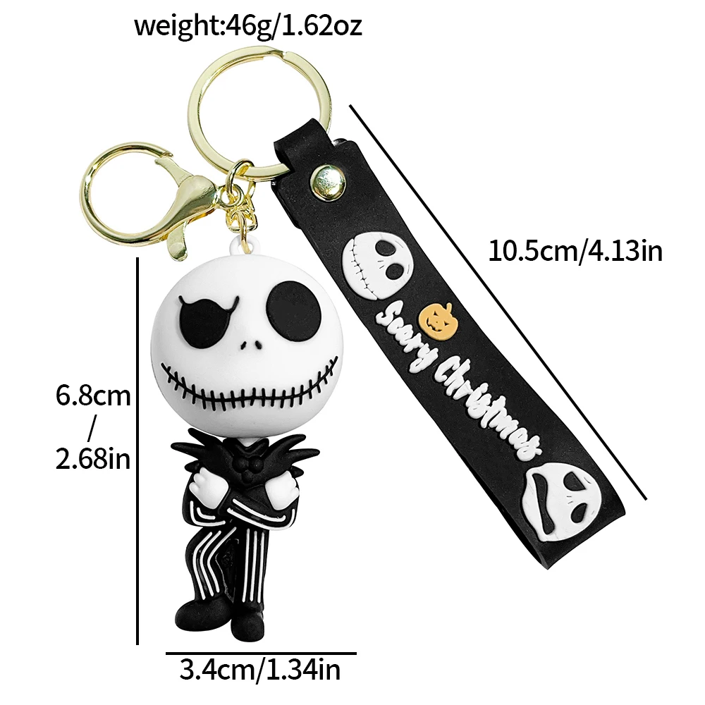 Kerst Horror Nachten Anime Film Skeleton Jack Sleutelhanger Gepersonaliseerde Trendy Tas Decoratie Hanger voor Vrienden Vakantie Geboorte