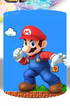 Fondo redondo de Super Mario Bros, fondo de princesa melocotón, cubierta de cilindro de Mario Luigi, decoración de cumpleaños para niño, accesorio para fotografía