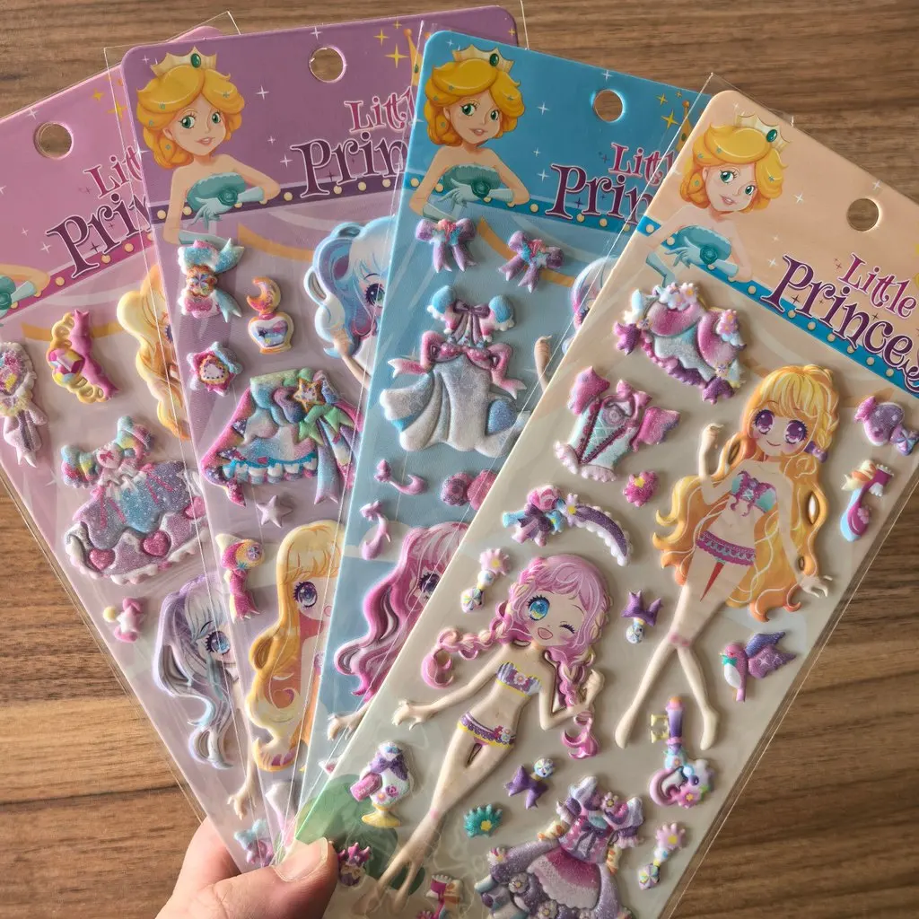 4 Sheets Little Princess Dress-Up Stickers - Cute Cartoon Princess Decals for DIY Crafts, Notebooks & Decor AnimeWorlds Store