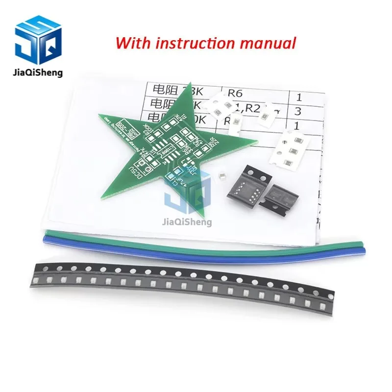 Students training DIY Kit Five-Pointed Star Breathing Light Gradient LED Light for Christmas Soldering Training Red Green Blue