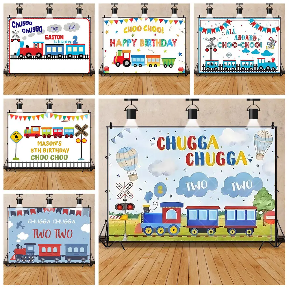 

Cartoon Cute Small Train Bus Car Boy Girl Kid Birthday Party Backdrop Custom Photography Poster Kids Room Decor Props Background