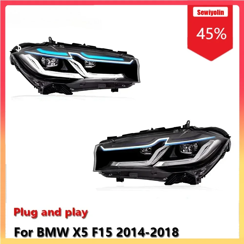 

Car Auto LED Headlight Light Automobile Parts For BMW X5 F15 2014-2018 Auto Fog DRL Brake Turn Signal Lamp Plug And Play
