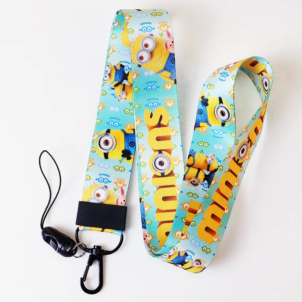 6 stuks/partij Cartoon Minions Lanyards voor Sleutel Draagriem Nekbanden ID Badge Houder Hang Touw Sleutelhangers Accessoires Geschenken