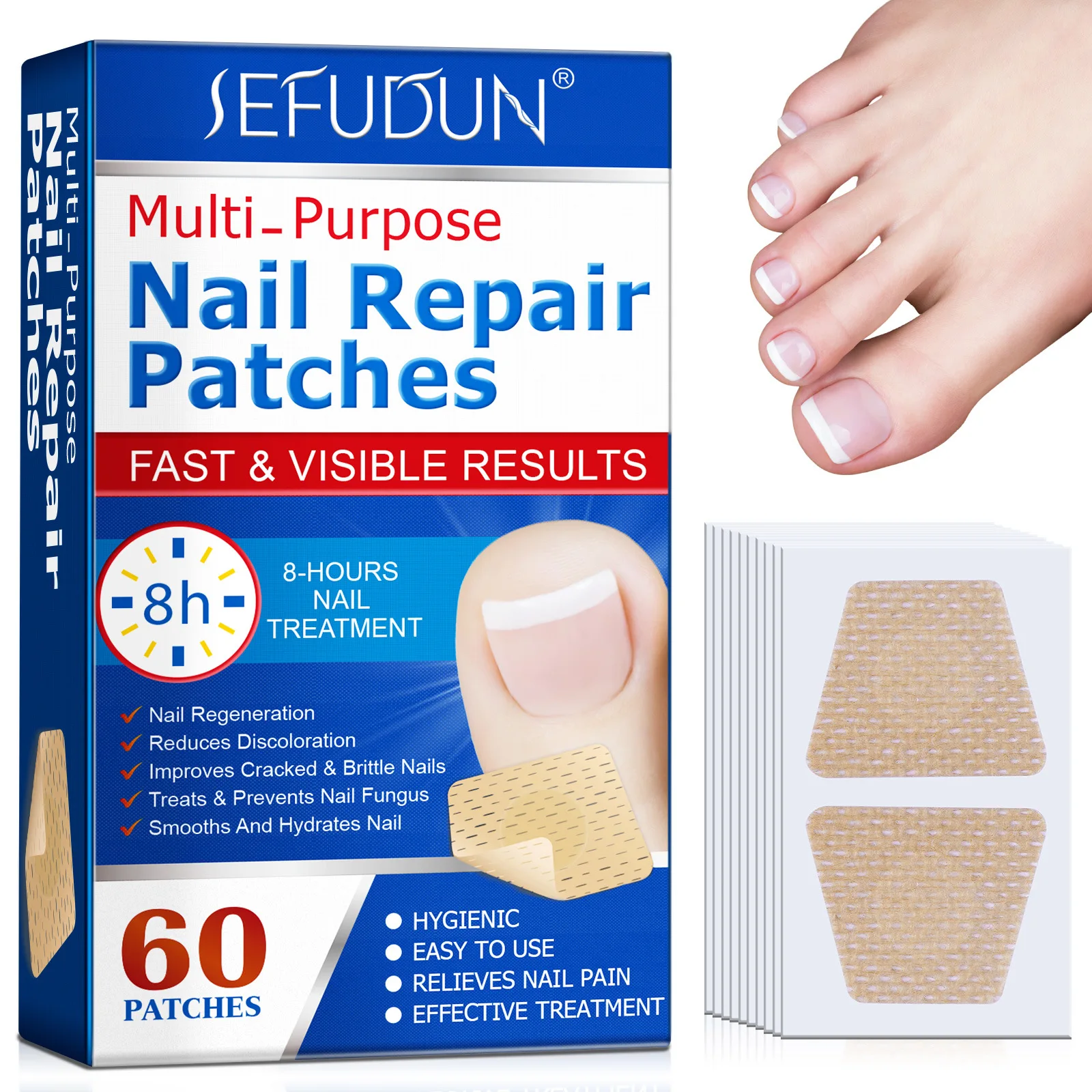 1 boîte de patchs de protection des ongles imperméables pour les champignons des ongles des pieds, autocollants de Correction des ongles incarnés, soins des ongles décolorés ou endommagés