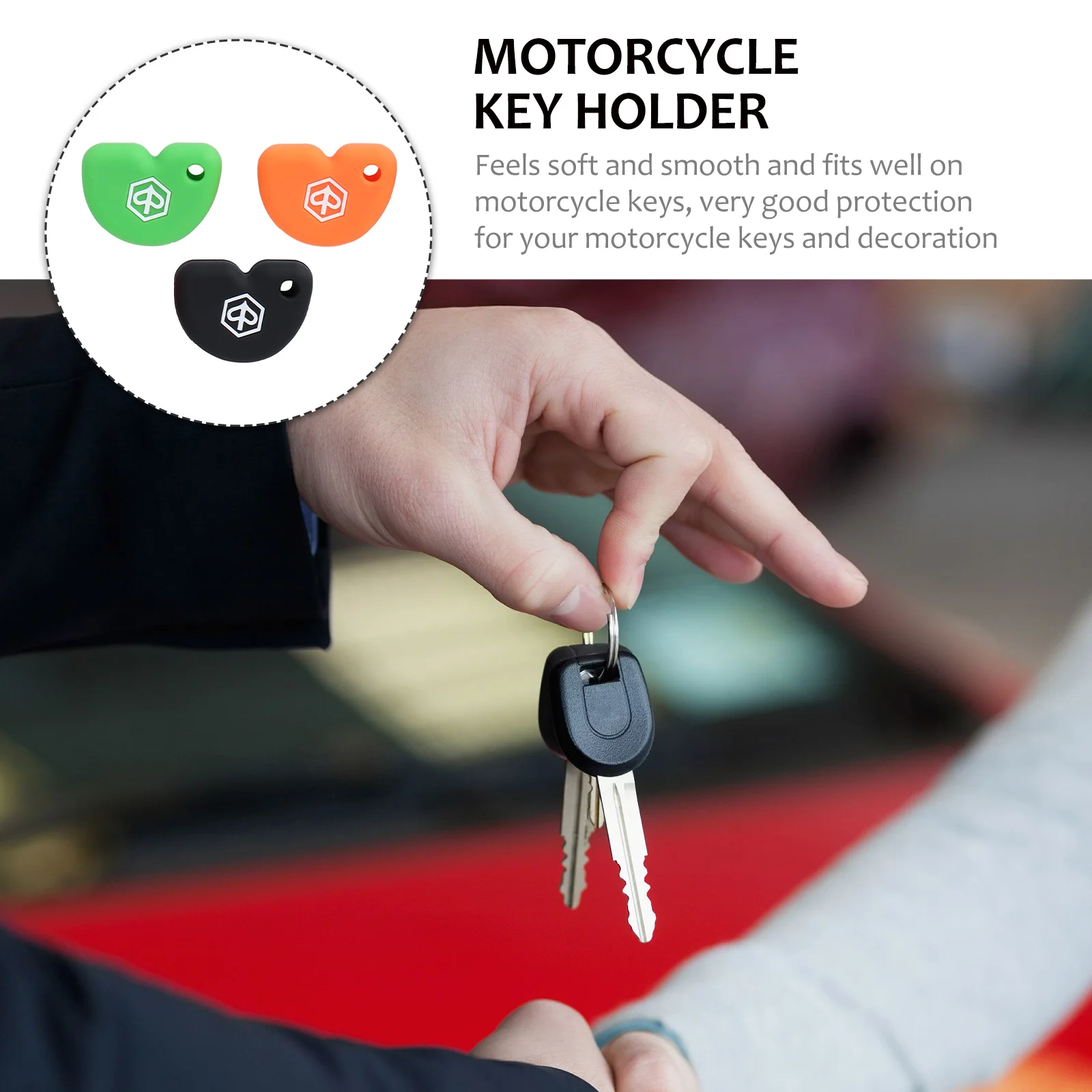 3 Pcs Motorcycle Key Protector Silicone Cover Remote Key Case Wear Resistant Electric Bike Accessory Gift Idea Scratch