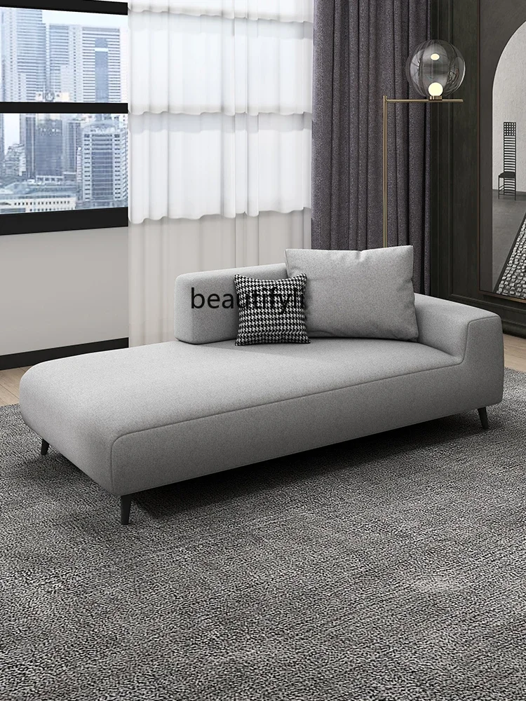 

LJYModern Minimalist Fabric Sofa Chaise Longue Disposable Faux Leather Living Room Chaise Bed Hotel Homestay Single Recliner