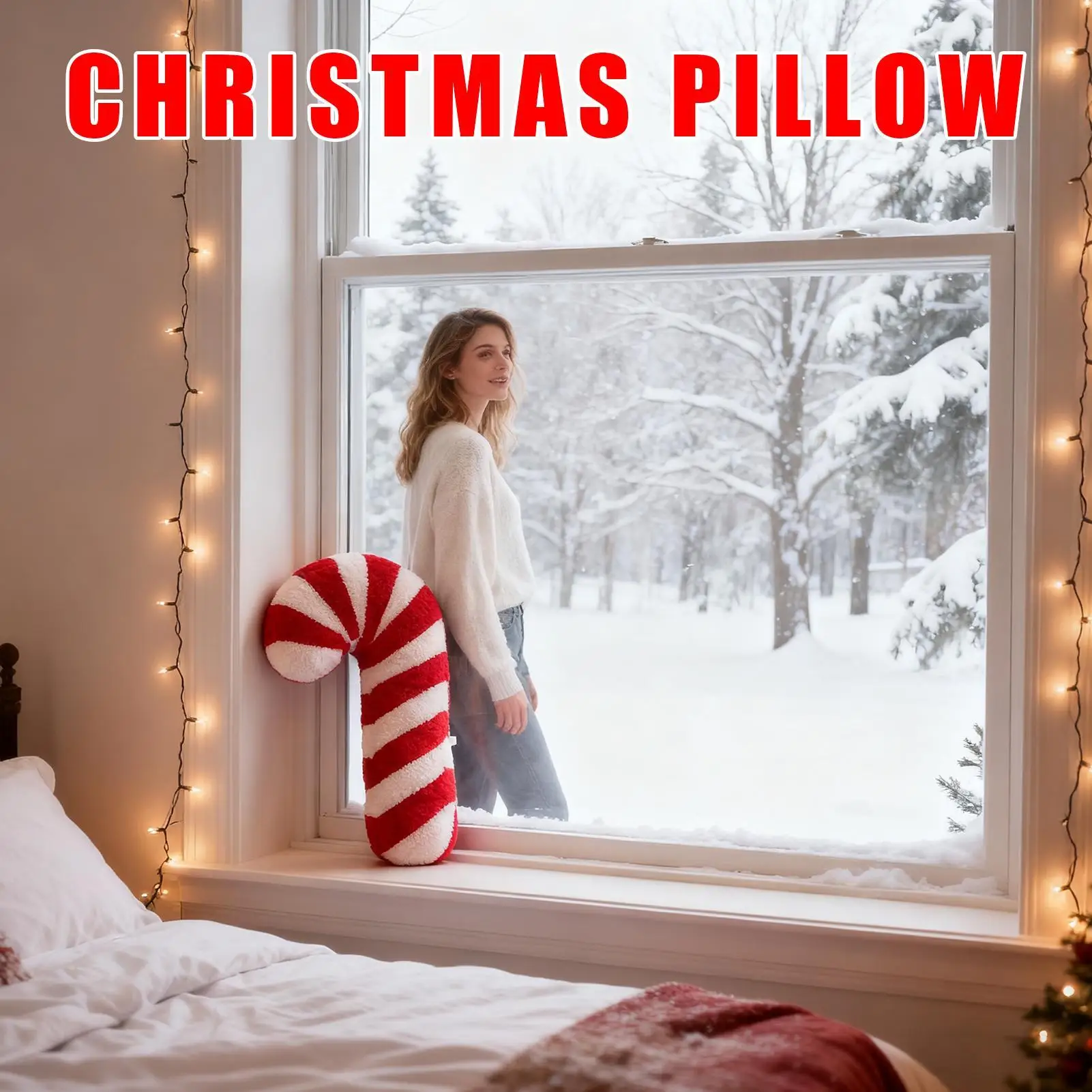 

Подушки для дивана, милая конфетная трость, мягкая подушка, конфетная подушка, рождественские украшения для дивана-кровати, гостиной, спальни