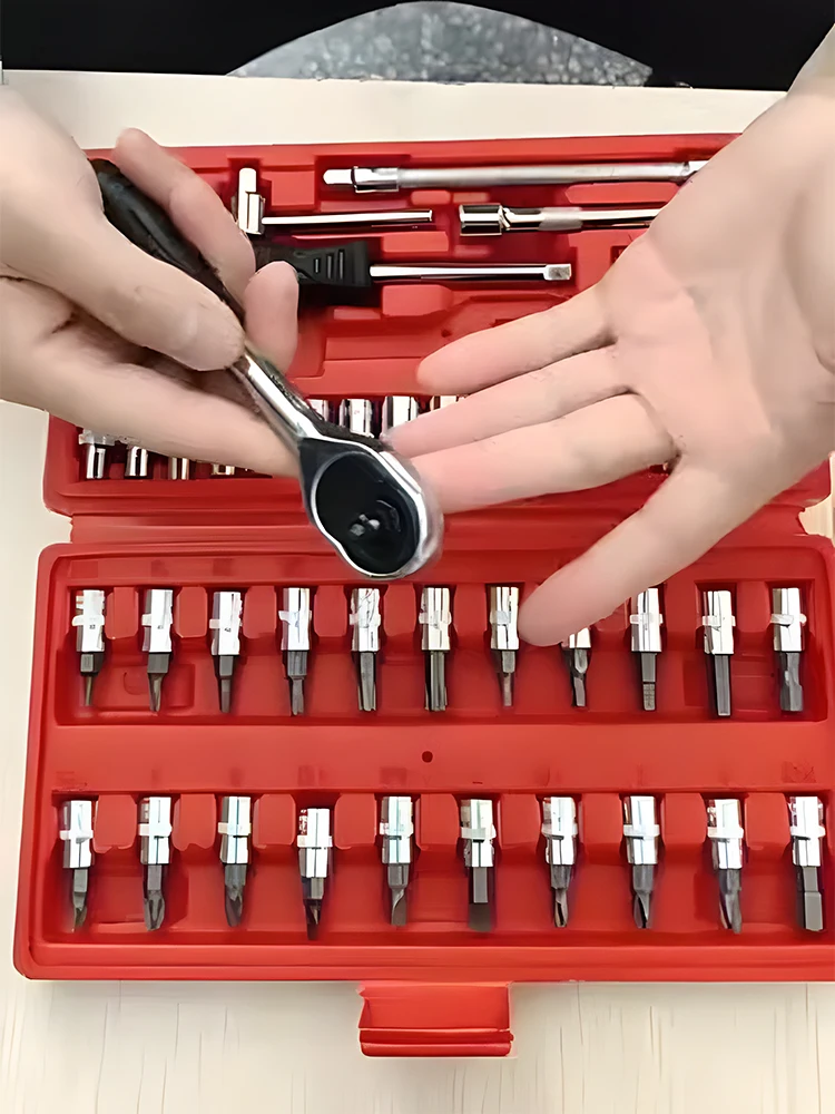 AliExpress 46pcs Automotive Hardware Tools Motorcycle Bicycle Ratchet Set Combination Wrench Socket Spanner Screwdriver Repair Tools