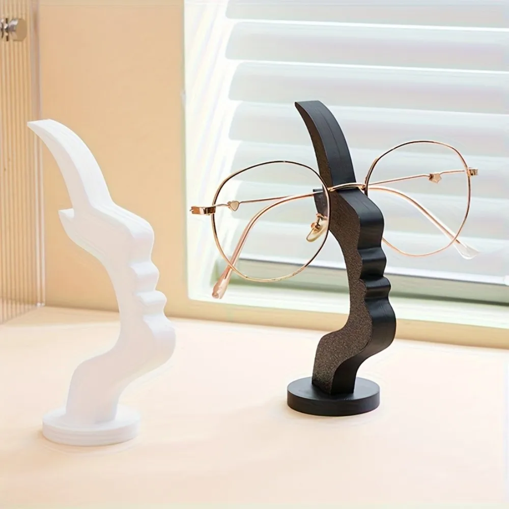 2 soportes para gafas con diseño de cara abstracta y estante de almacenamiento de gafas de moda para el hogar y la oficina, organizador de gafas 1/2 piezas
