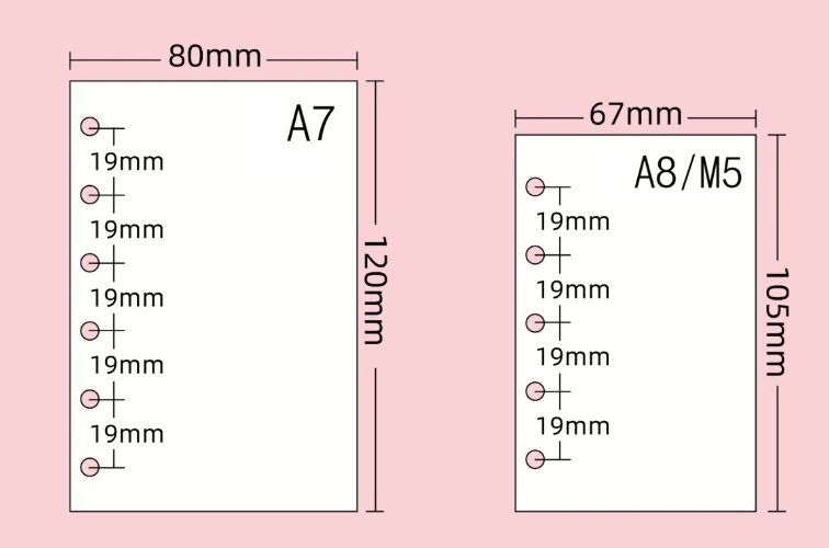 M5 20 Sheet Triple Fold Colorful Loose Leaf Notebook Refill Spiral Binder Inner Page Weekly Monthly To Do Line Grid Inside Paper