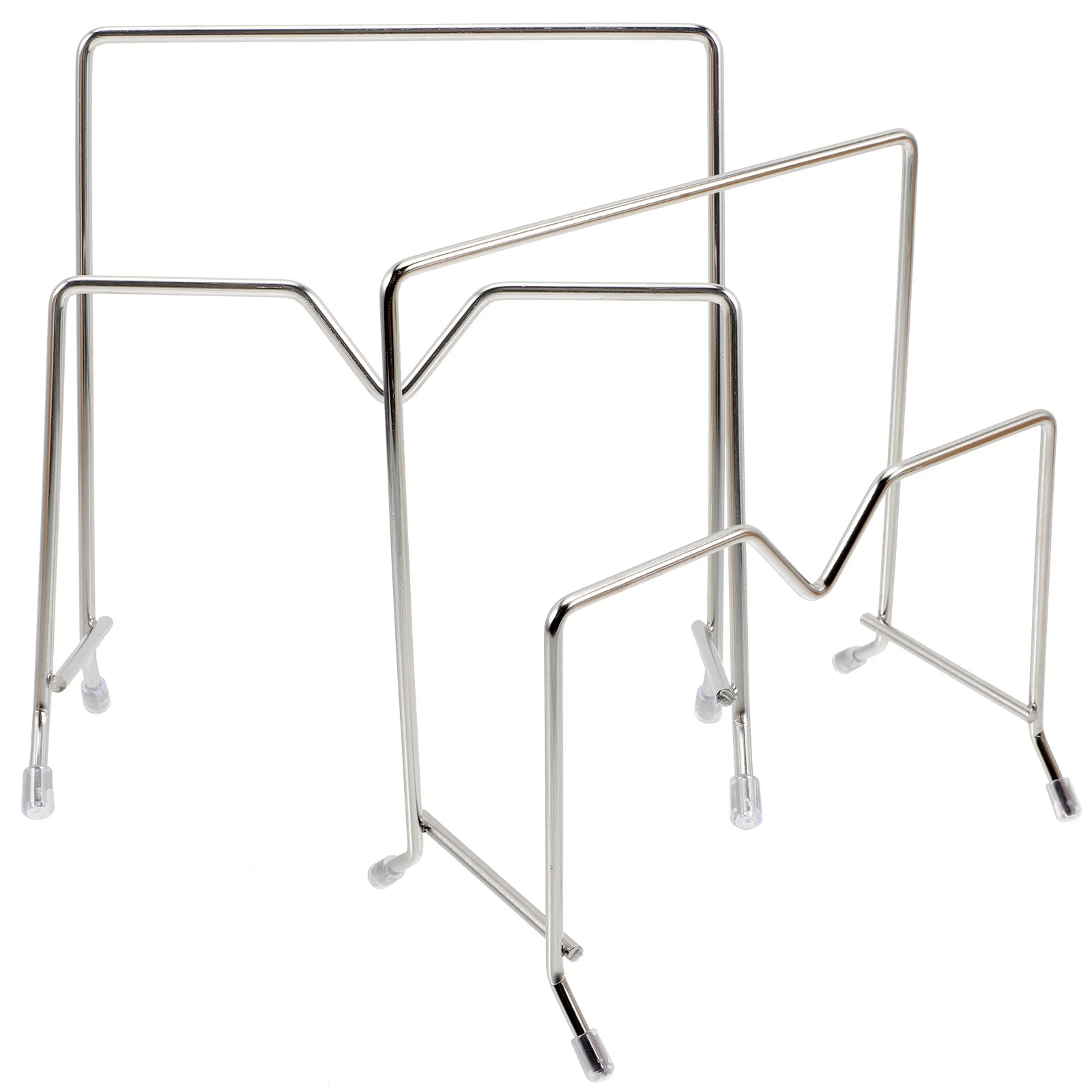 

2Pcs Stainless Steel Cutting Board Holder Multipurpose Kitchen Rack Pot Lid Organizer Non-Skid Kitchen Storage Tool