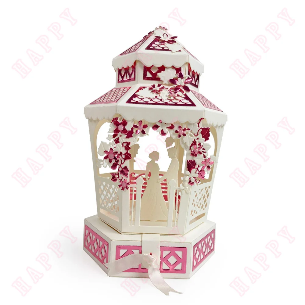 Beautiful Bridal Bandstand Gift Box Metal Die Cutting 2025 New Die Molds Scrapbooking Paper Making for DIY Cuts Crafts Big Dies