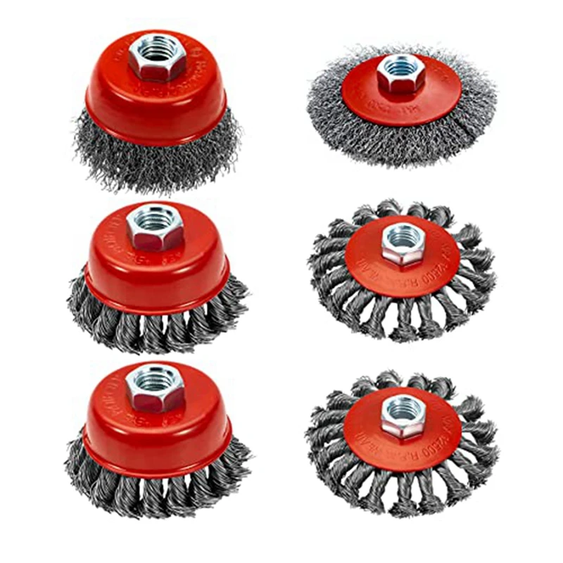 

Wire Wheel For 4 1/2 Angle Grinder,4Inch Knotted Coarse Crimped Wire Wheels,3 Inch Knotted Coarse Crimped Wire Cup Brush