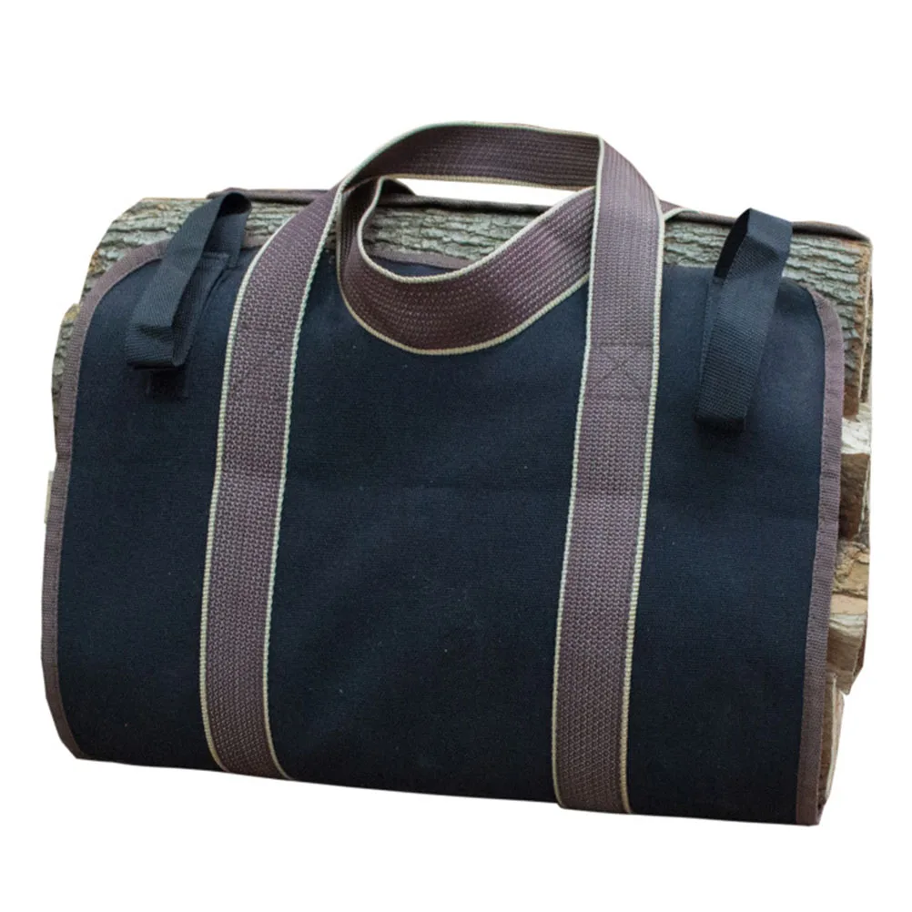 

1pc Large Capacity Firewood Tote Bag Log Carrier Heavy Duty Wood Storage Oxford Cloth Log Handbag For Outdoor Fire Pit