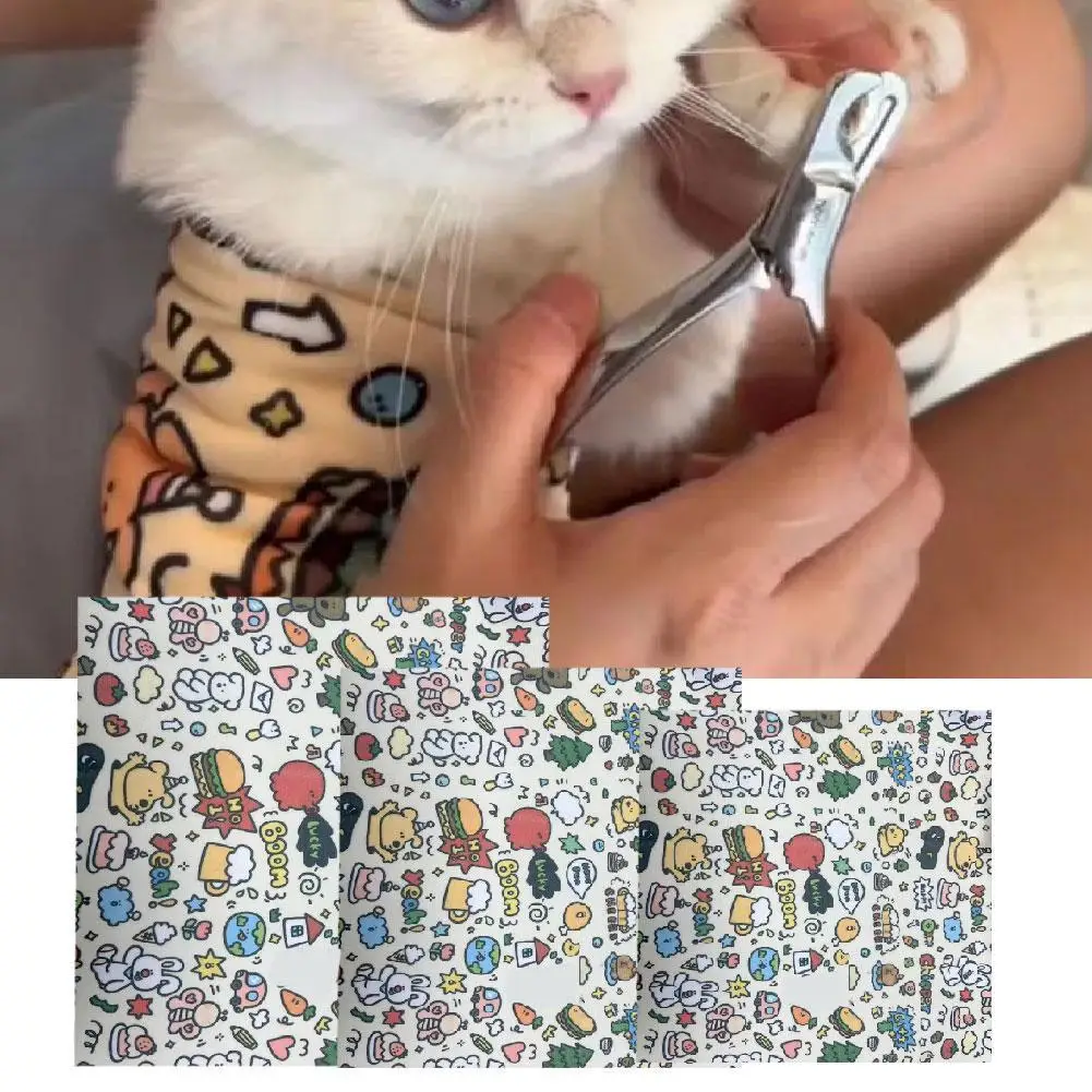 Cat Wrapping Cloth Cute Pet Hundred Cloth Cat Fixed Magic Cloth Anti-scratch Anti-bite For Trim Nails, Clean Ears, Brush Teeth