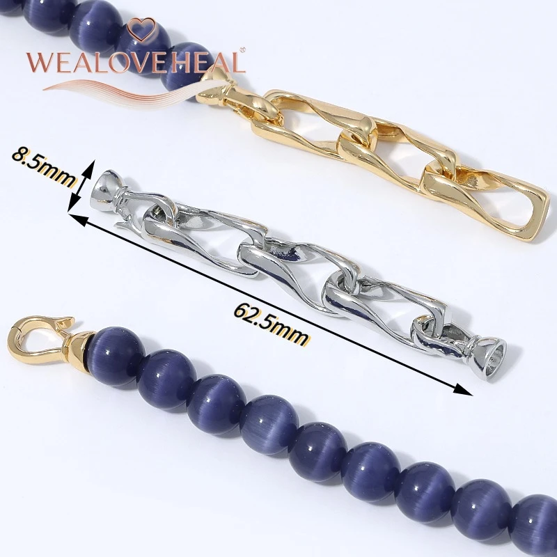 18K vergoldete Messingkette mit gedrehten Gliedern, Perlenverbindungsverschlüssen und Endkappen für DIY-Armband- und Halsketten-Schmuckherstellung. – Detail 16
