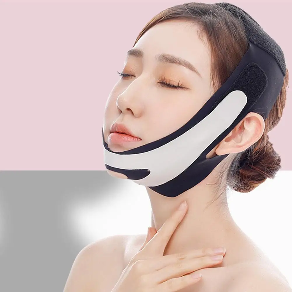 Vフェイスバンド フェイススリミングストラップ 二重あご軽減 フェイスリフト しわ改善 シェイプアップ アンチバンド バンテージ バンド チーク Vライン R1V0