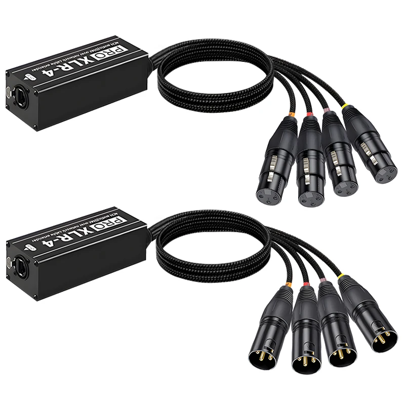 XLR to RJ45 4 Channel Audio Extender DMX512 Network Signal Extender STP Cat5 Cat6 Cat7 for Stage Sound Lighting Studio
