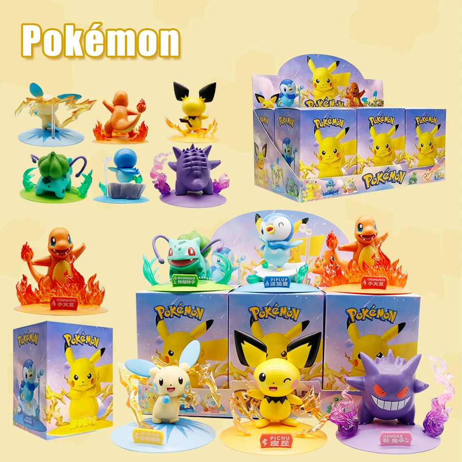 Pokemon 6 estilos Charmander Pichu Gengar Greninja muñeca modelo ornamento Anime figura de acción juguetes para niños regalo de cumpleaños