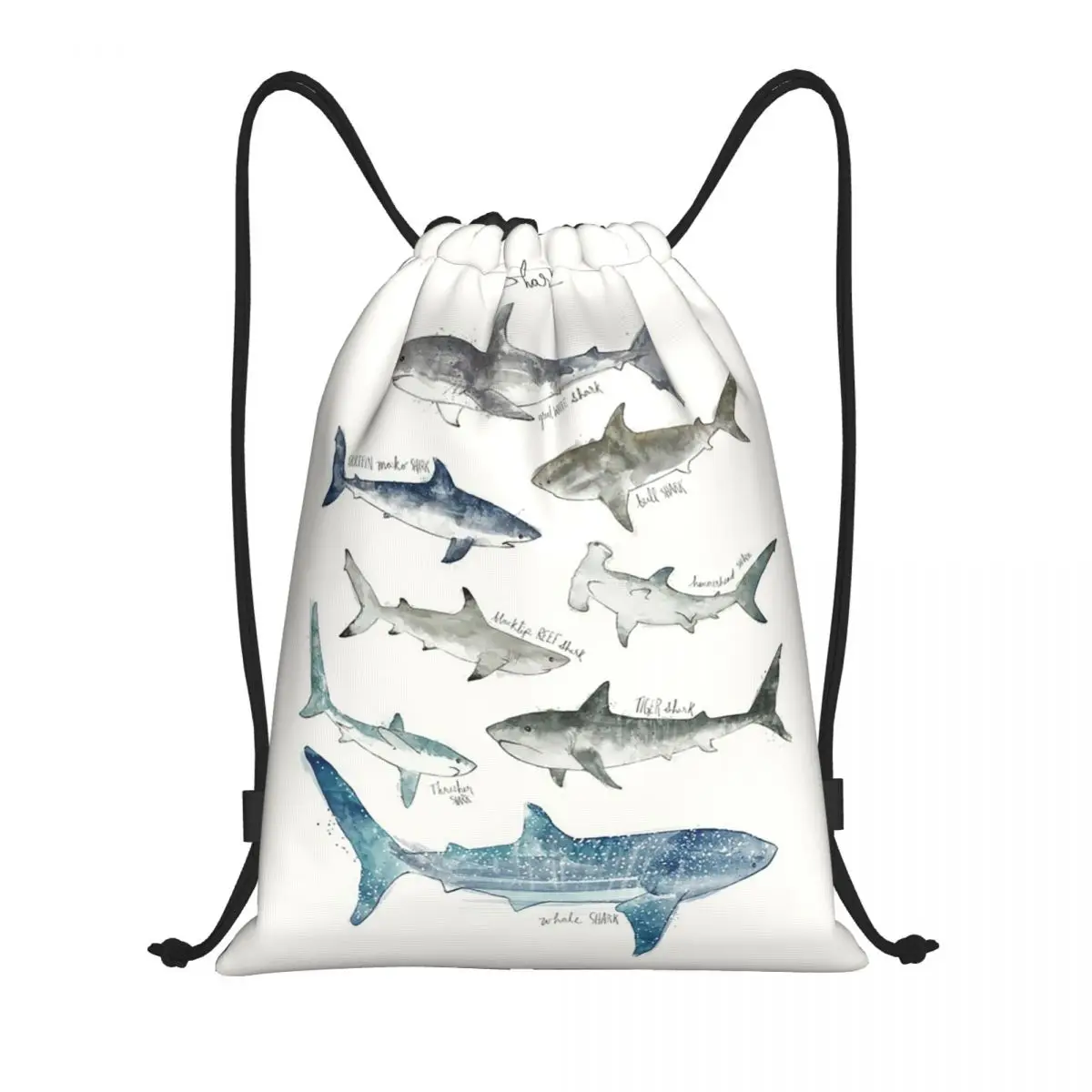 

Sharks Backpacks Casual Drawstring Bags Sports Bag Book Bags for Travel Students