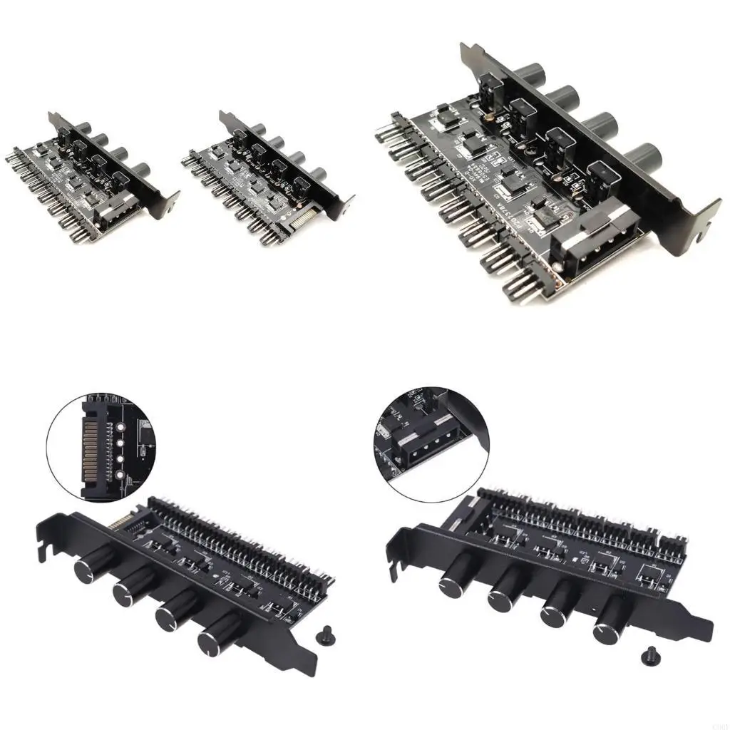 

C90F 3-контактный 4-контактный адаптер вентилятора ШИМ ПК Корпус охлаждающего вентилятора-концентратора 8-полосный контроллер 12
