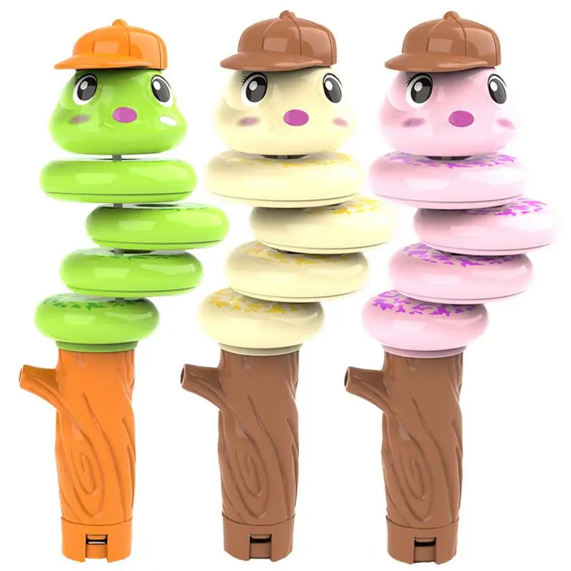 Whistle for Kids Creative Snake-Shaped Caterpillar Fidget Rotating Hand Whistle Toy Children Gift Toy Musical Instrument