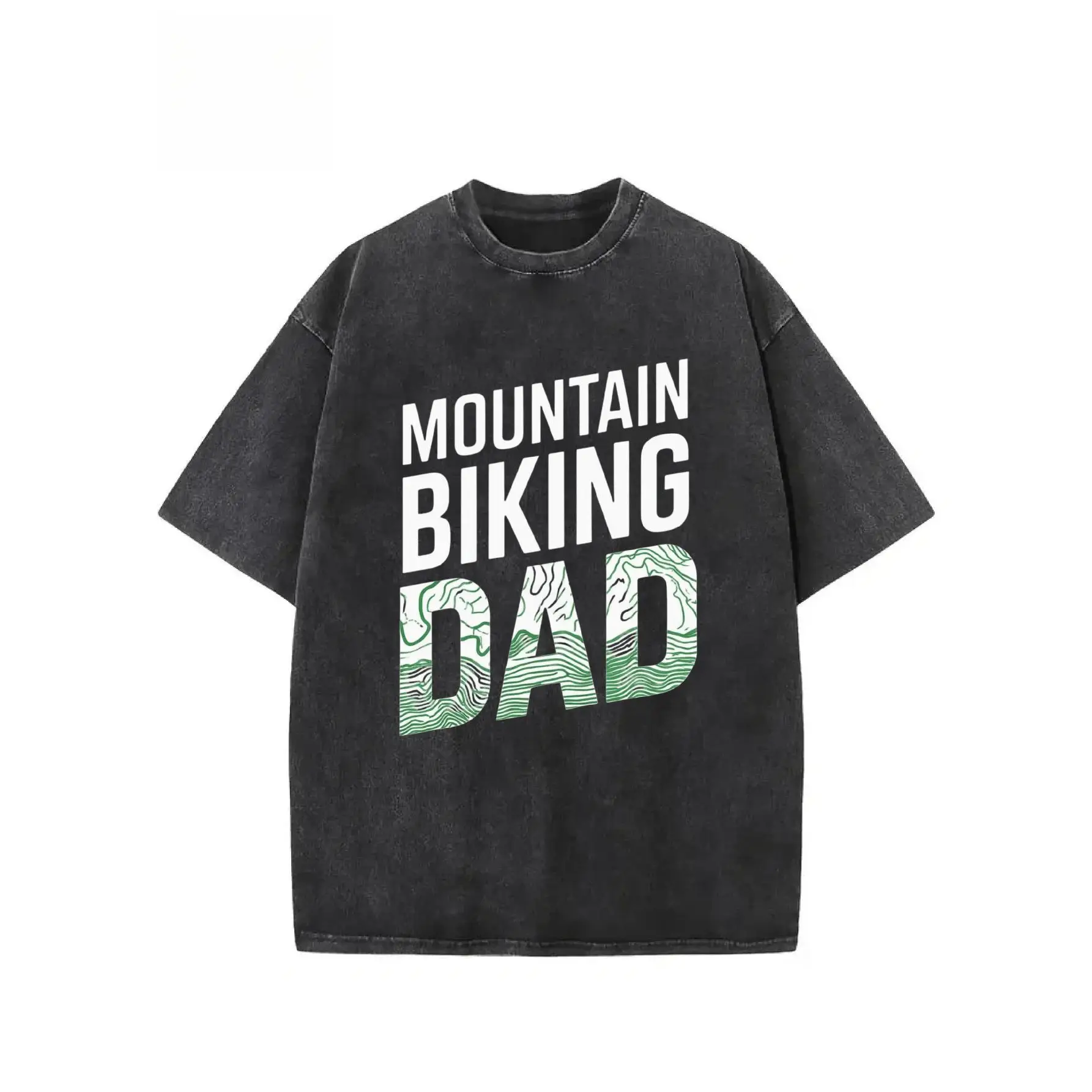 

Funny Mountain Biking T-Shirt "Dad" Graphic Tee Unisex Washed Retro Biker Father's Day Gift Cycling Top