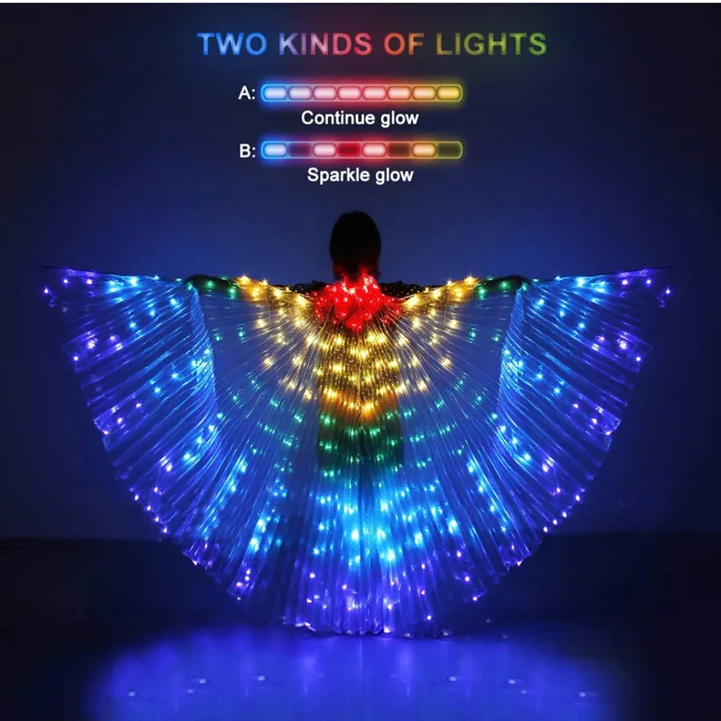 أجنحة LED لمرحلة الأداء أزياء الرقص الشرقي لملابس الهالوين وCisas Par