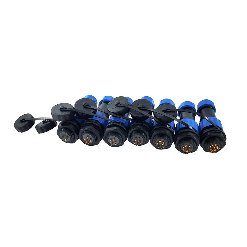 SP16 Waterproof IP68 Power Cable Connectors Set Male Plug & Female Socket 2pin/3/4/5/6/7/8/9 Pin for Electrical Wiring