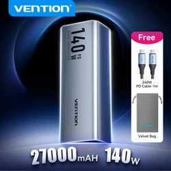 Vention 140W Power Bank 27000mAh PD Fast Charging Portable PowerBank for Laptop Xiaomi Macbook Pro Fast Charge External Battery