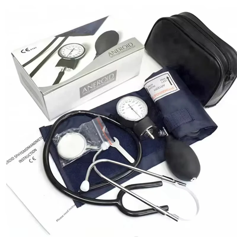 Justlang manual médico monitor de pressão arterial bp manguito braço superior aneroide esfigmomanômetro tonômetro medidor testador dispositivo