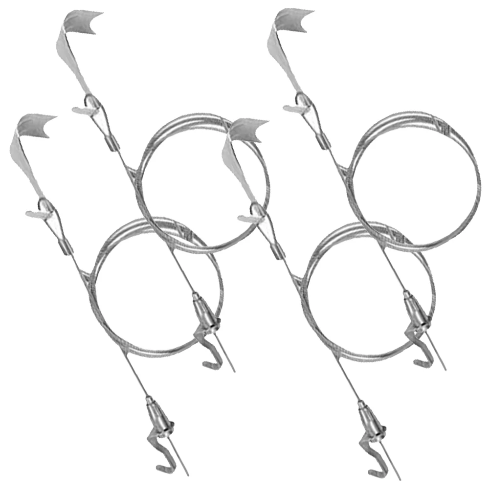 

4 Sets Picture Hanging Cord Wire Rope Hangers Mirror Rail Photo Frame Hooks Heavy Duty Adjustable Steel Cord System