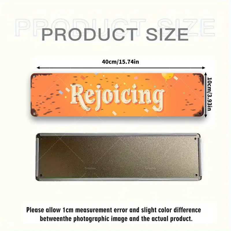 1 قطعة علامة معدنية، 4 × 16 بوصة "علامة معدنية "ريجوك" ريفية مع قصاصات للديكور الخارجي" #3