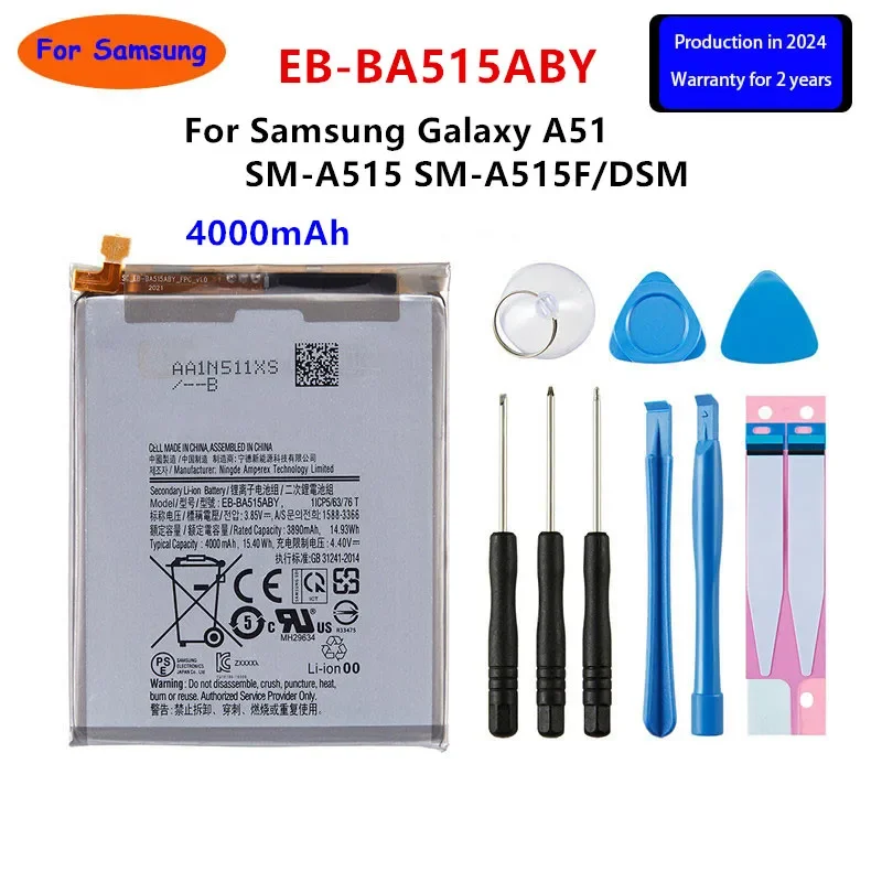 

Brand New EB-BA515ABY 4000mAh Replacement Battery For Samsung Galaxy A51 SM-A515 SM-A515F/DSM Batteries+Tools