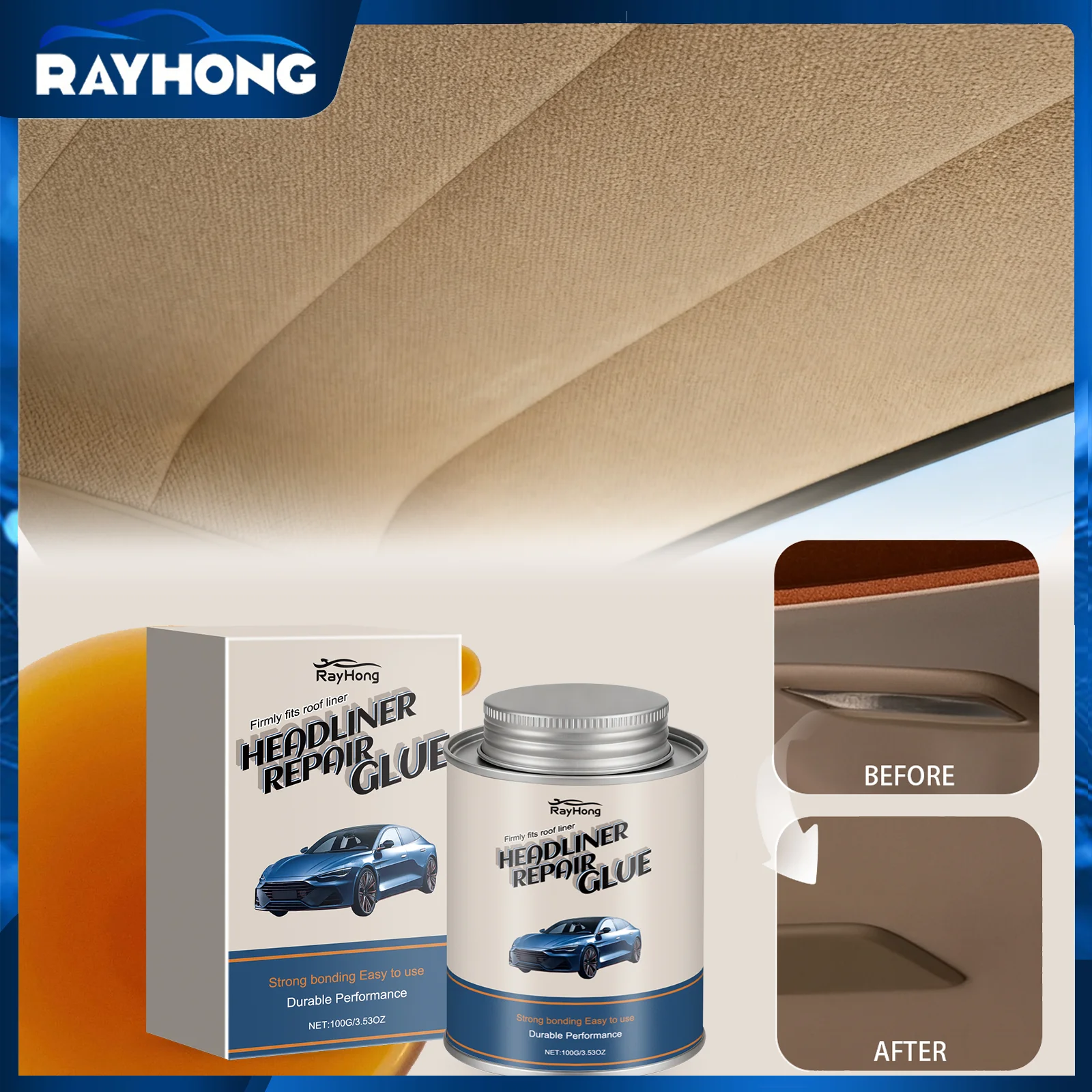 

Professional Car Headliner Adhesive Heavy Duty Roof Glue High Strength Waterproof Bond for Car Interior Repair All Weather Proof