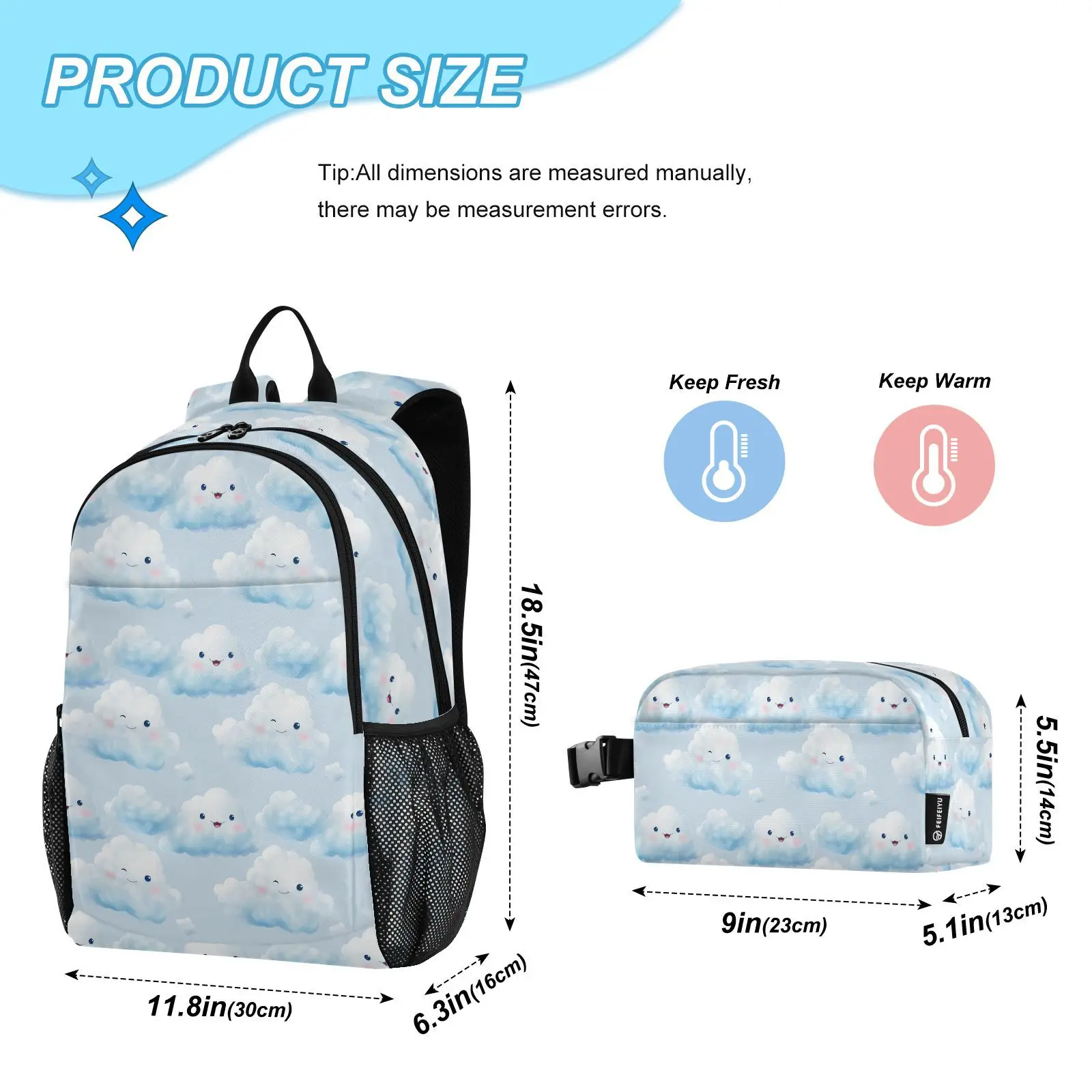 New schoolbag Cloud print Backpacks Lightweight Boys Girls School Bags Capacity Teens Laptop Backpack Women Men Travel Mochilas