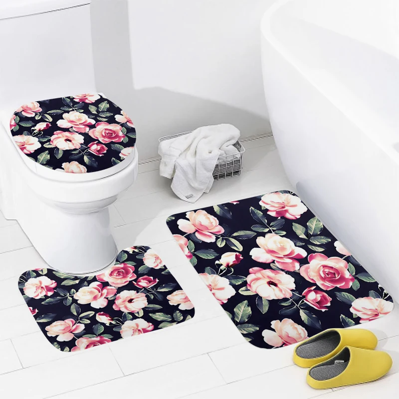 Home bathroom floor mats animal style Bath Foot mat modern accessories rug Toilet mat Bathtub anti-slip carpet catton plant