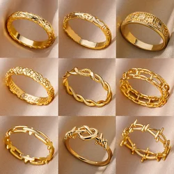 14 Styles Stainless Steel Ring for Women Simple Couple Gold Color Finger Rings Wedding Jewelry 2024 Trendy Gifts Anillos Mujer