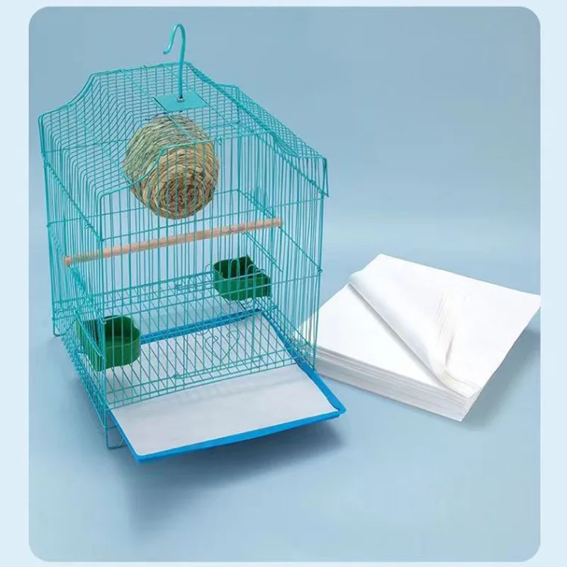 100PCS Disposable Bird Cage Pad Paper, Absorbent Non-woven Fabric, Parrot Cage Pad Paper, Chassis, Bird Manure Cleaning Pad Pape