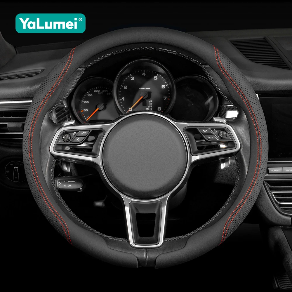 

For MG HS EHS PHEV 2018 2019 2021 2022 2023 2024 2025 2026 Nappa Breathable Non Slip Car Steering Wheel Cover Accessories