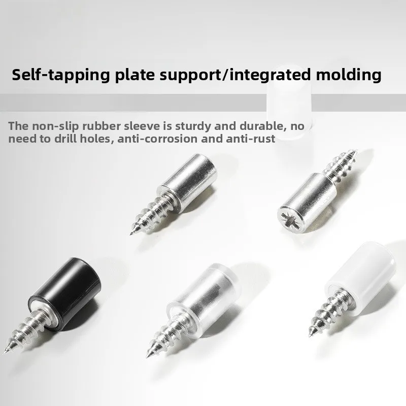 Self‑Tapping Screw Integrated Shelf Support Pin No Drill Glass Cabinet Shelf Bracket for Wardrobe & Cabinet Furniture