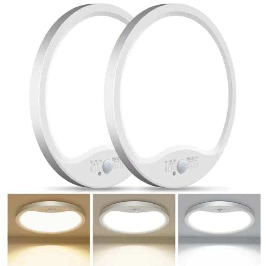 

2 Pack Motion Sensor Ceiling Light Wired 3000K/4000K/6500K LED Flush Mount Ceiling Light Fixture 12Inch 24W Motion Sensor Light