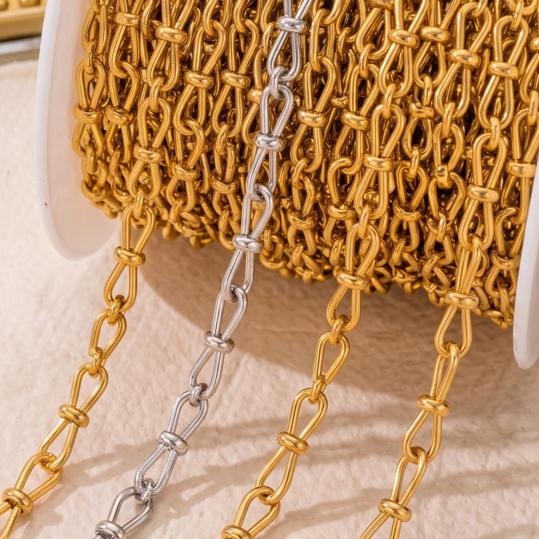 0,5 Meter/1 Meter Edelstahl Schmuckkette Goldfarben Schleifenkabel Halskette Ketten für Frauen DIY Armbänder Zubehör – Detail 1